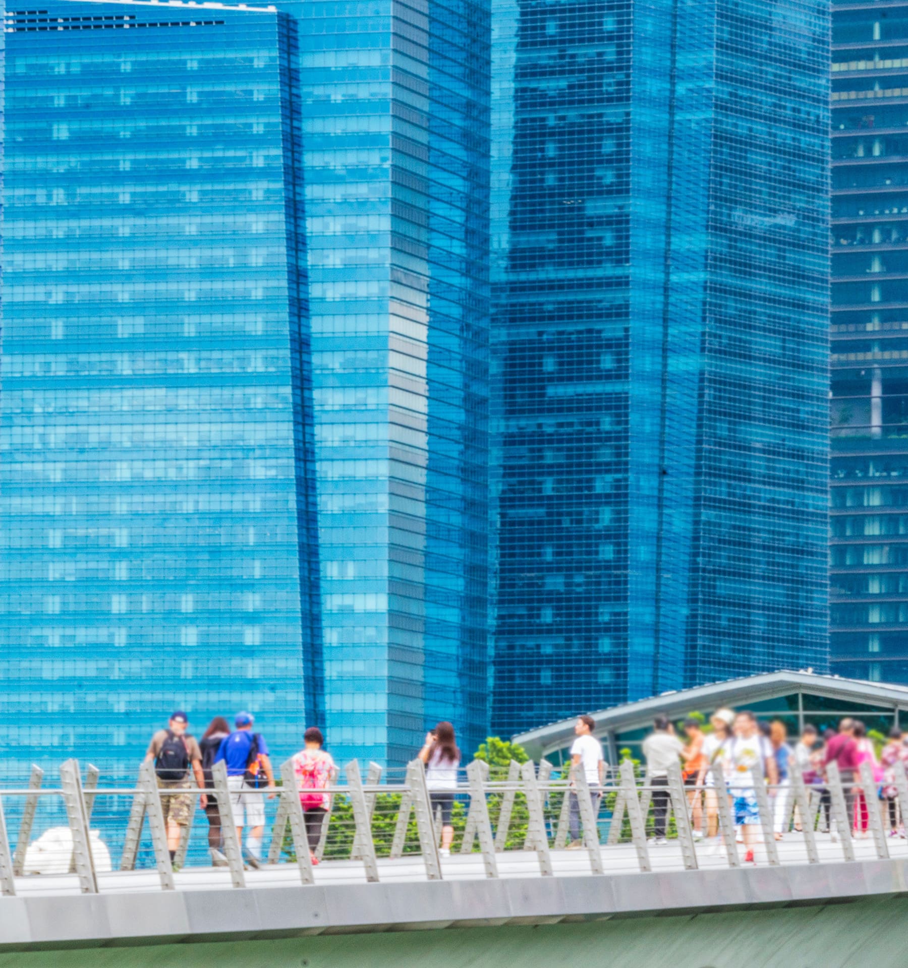 People standing on bridge around Marina Bay Sands - SGIP
